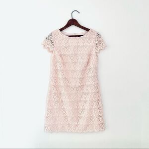 Cynthia Steffe | lace shift sheath Victorian dress cap sleeves